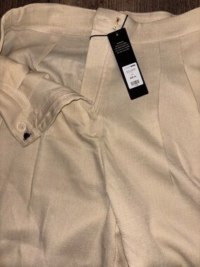 Fashion Nova Women's Pleated Dress Pants - Beige